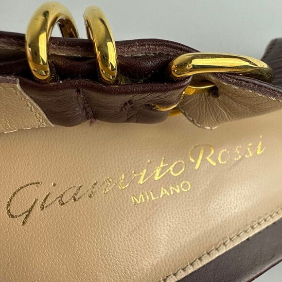 Gianvito Rossi Burgundy Red Slingback Pointed Toe Pump Heels Size EU 40 US 9 - Picture 4 of 7